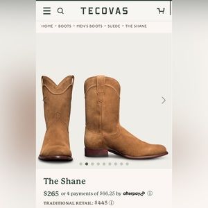 Tecovas size 9.5 Shane boot